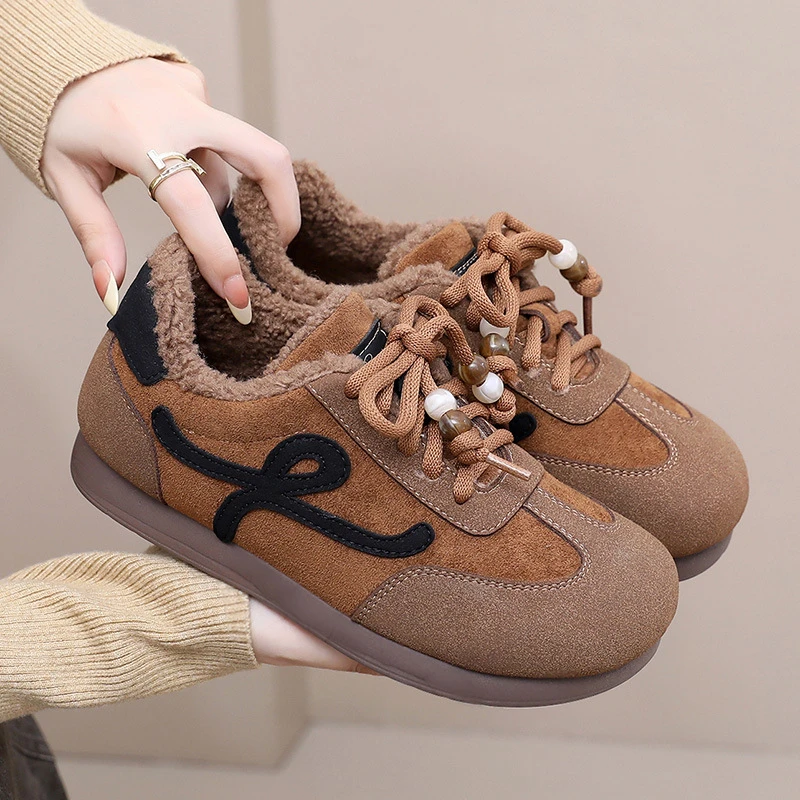 靴子女2025新款韩版冬季时尚软底防滑保暖平底鞋子加绒百搭女鞋靴