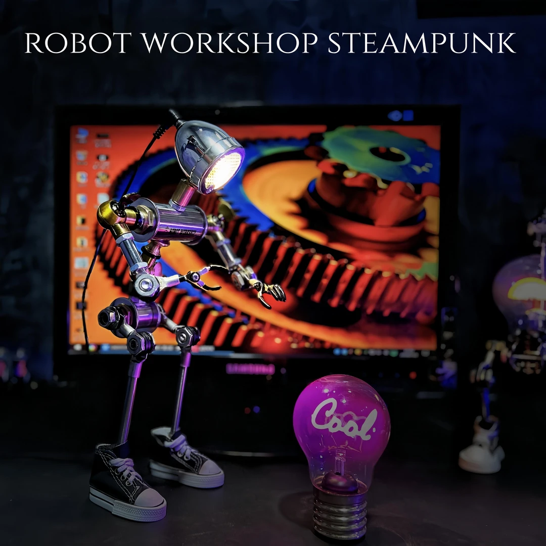 创意男生生日礼物礼品赛博朋克机器人桌面摆件电竞房装饰台灯手办