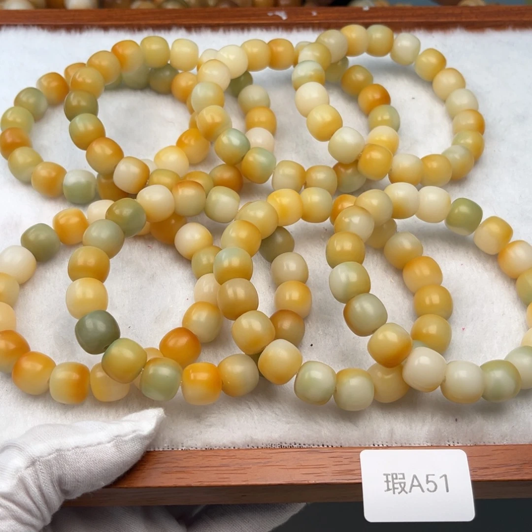 菩提根/象牙果手串12mm桶珠一串瑕A51