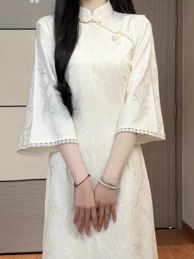 【希音】上上签2025年秋季新款素雅新中式国风大气日常复古气质旗袍