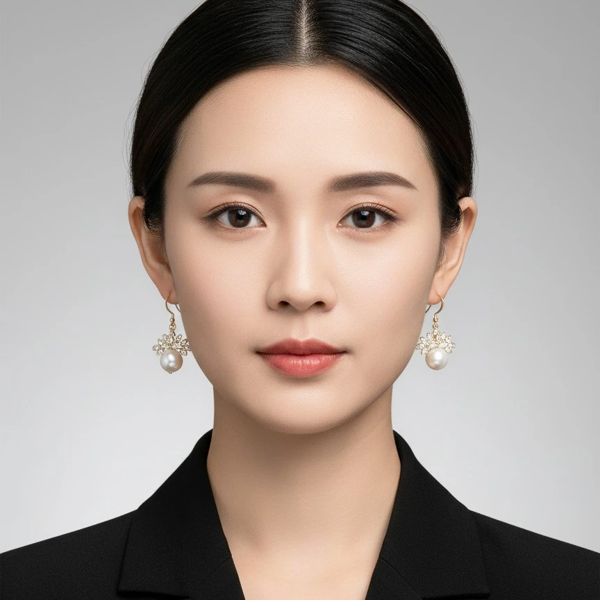 淡水珍珠精致耳饰 经典复古时尚女必备028