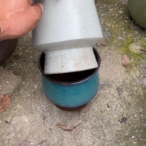 【闪购商品】紫砂花盆高15口13瑕疵一对