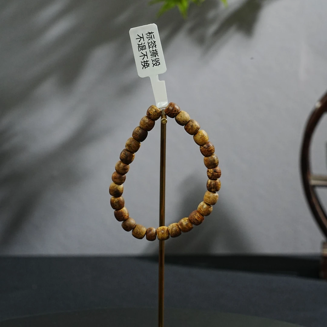 海南尖峰岭虫漏鹧鸪斑老料沉香桶珠手串 3.1g 250812037 B