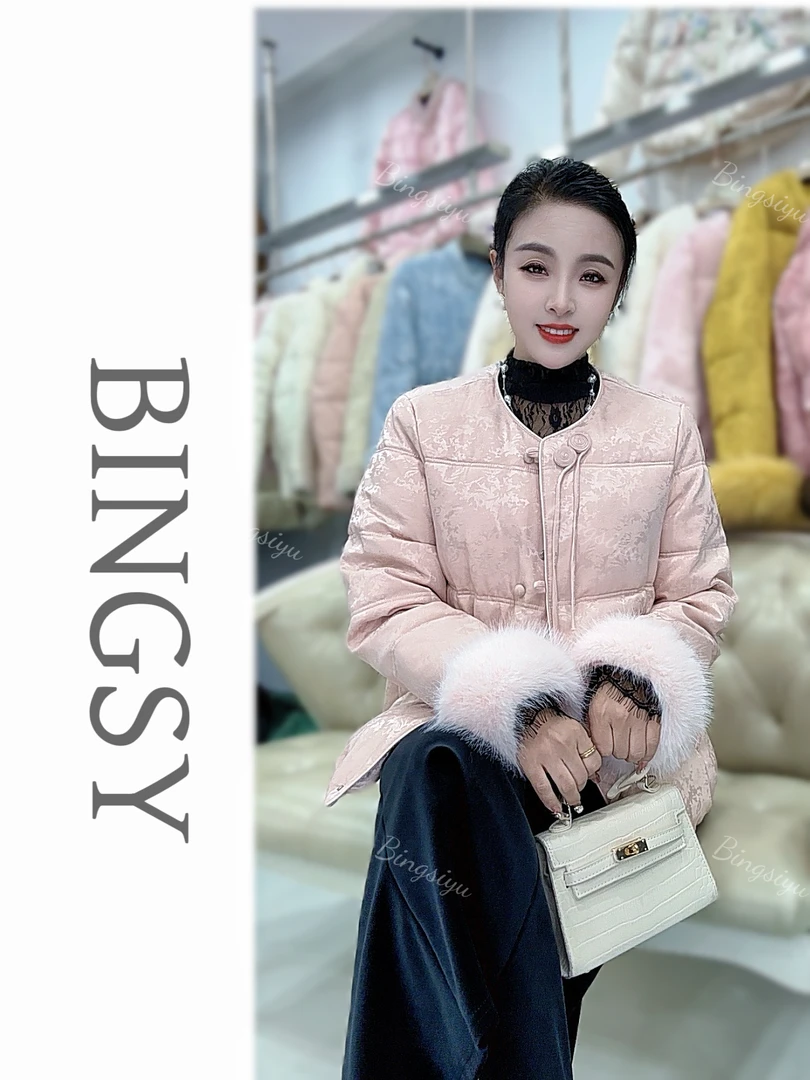 新中式国风棉服女款2025冬季新款提花高级感石墨烯云绒外套