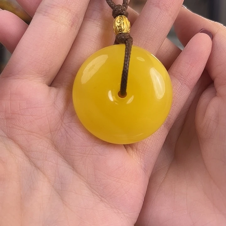 裸石琥珀未镶嵌10.6g焦皮平安扣