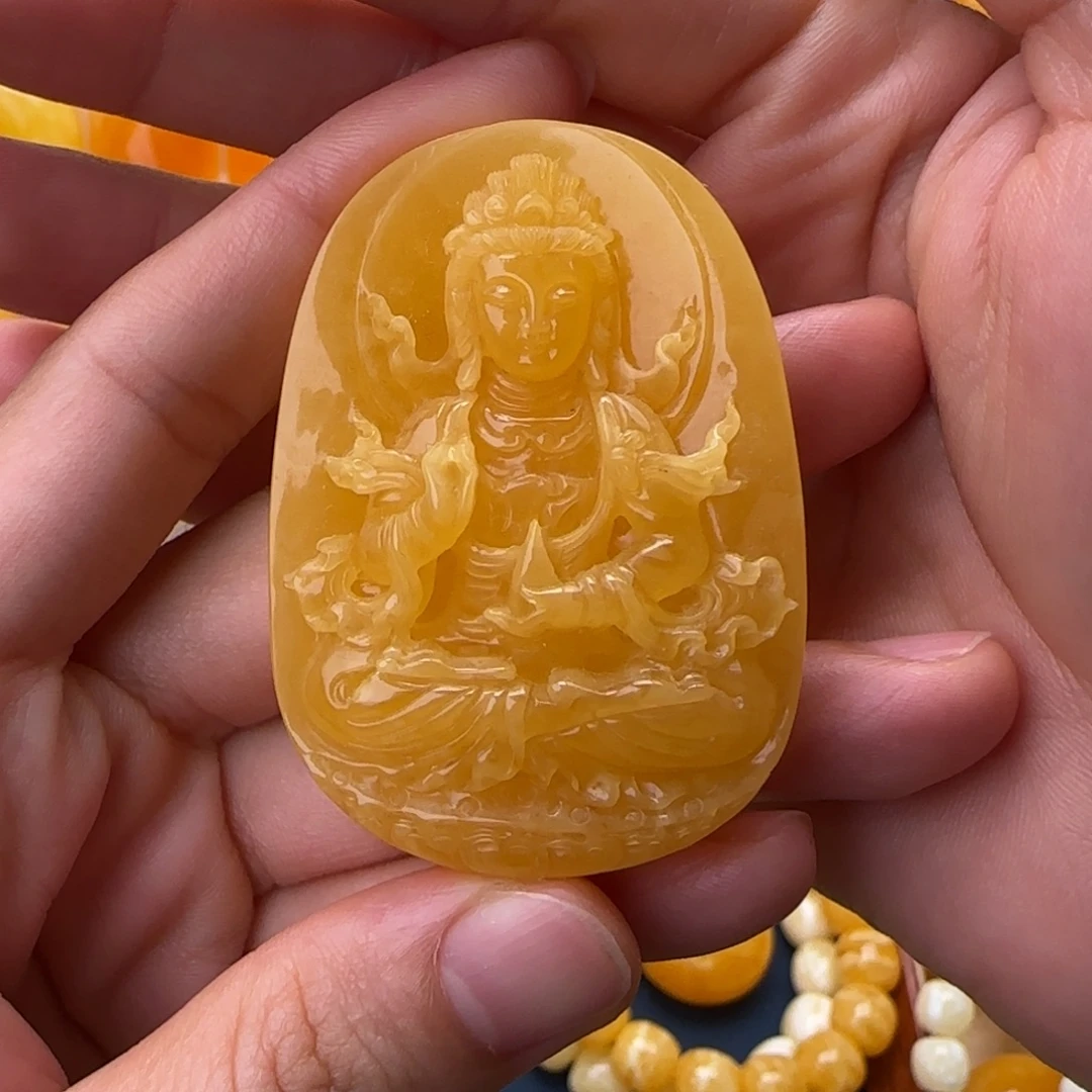 ****g琥珀未镶嵌颈饰观音