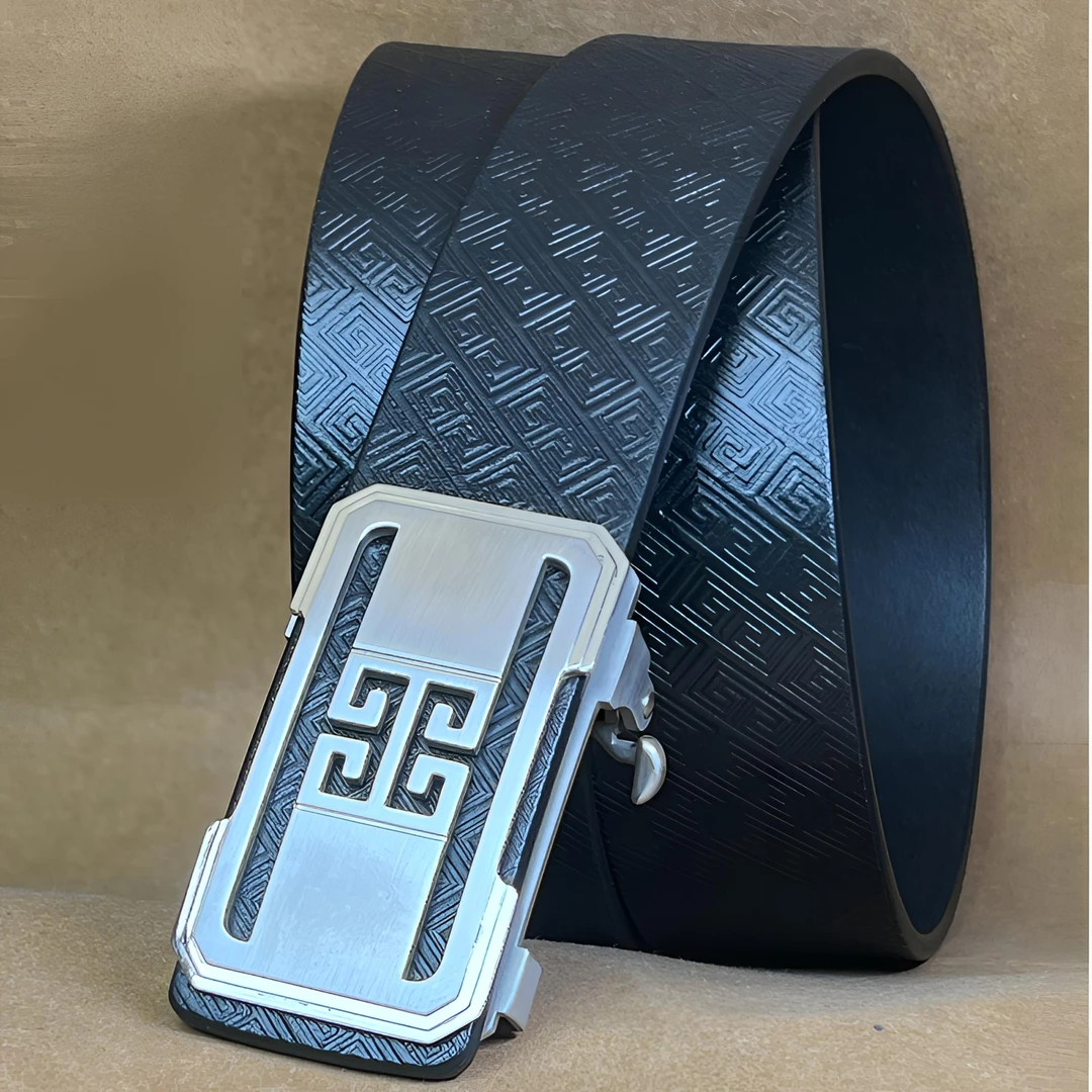 工匠旦旦 内穿无牙自动不锈钢纯手工头层牛皮腰带男士皮带GN09