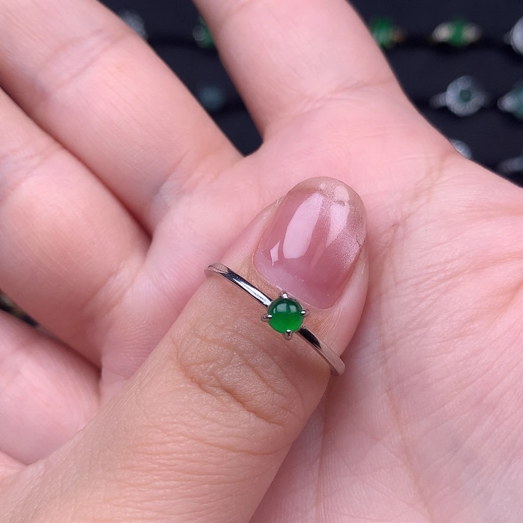 翡翠银S925镶嵌戒指