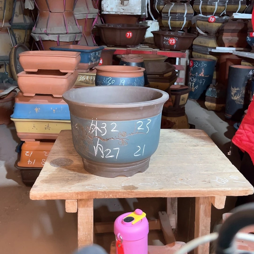 紫砂花盆金钟盆一个