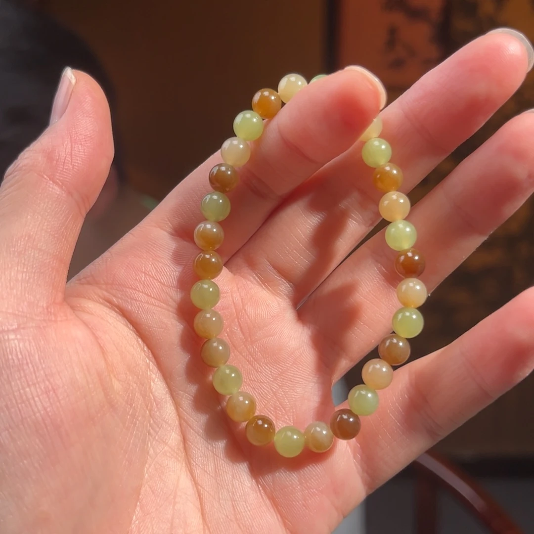 手串未镶嵌和田玉多宝6mm80