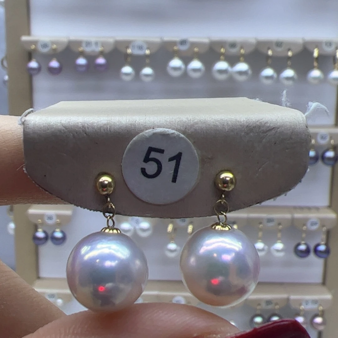 淡水珍珠耳饰18K金镶嵌