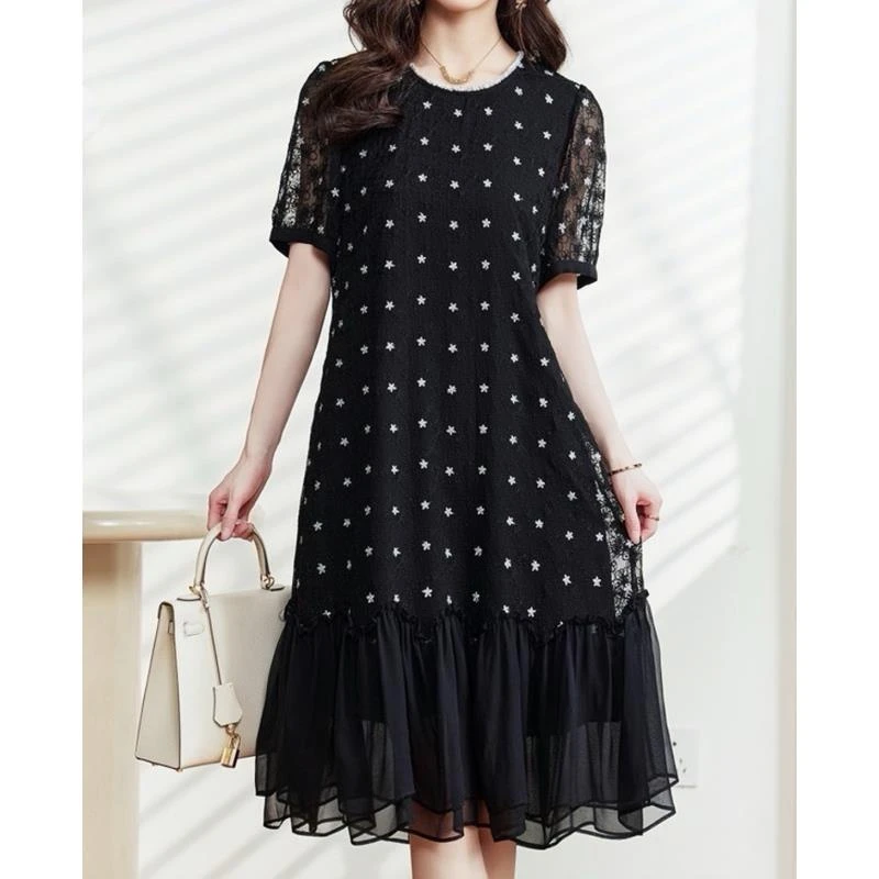 【奥兰多多&杨子家轻奢定制】刺绣连衣裙5256