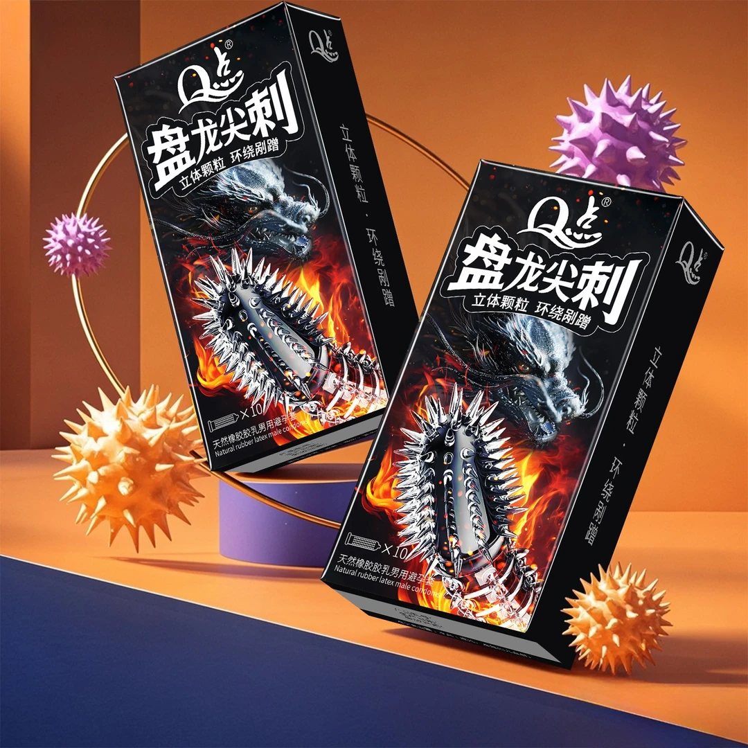官方正品Q点喷潮龙牙尖刺大颗粒避孕套物理延时持久型安全套套byt玻尿酸001超薄套 冰火螺纹情趣套天然橡胶胶乳男用避孕套保密发货