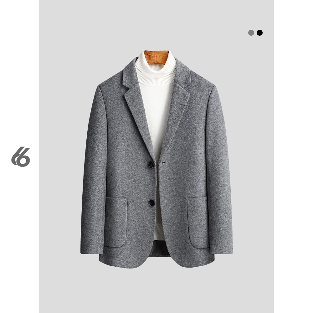 「免烫」休闲西装外套男修身通勤商务纯色秋冬韩系男士羊毛西服2001