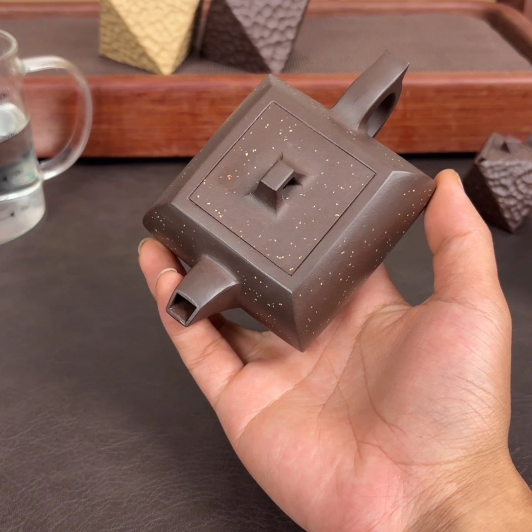 零****茶壶紫砂全手工虚扁160cc紫泥铺沙