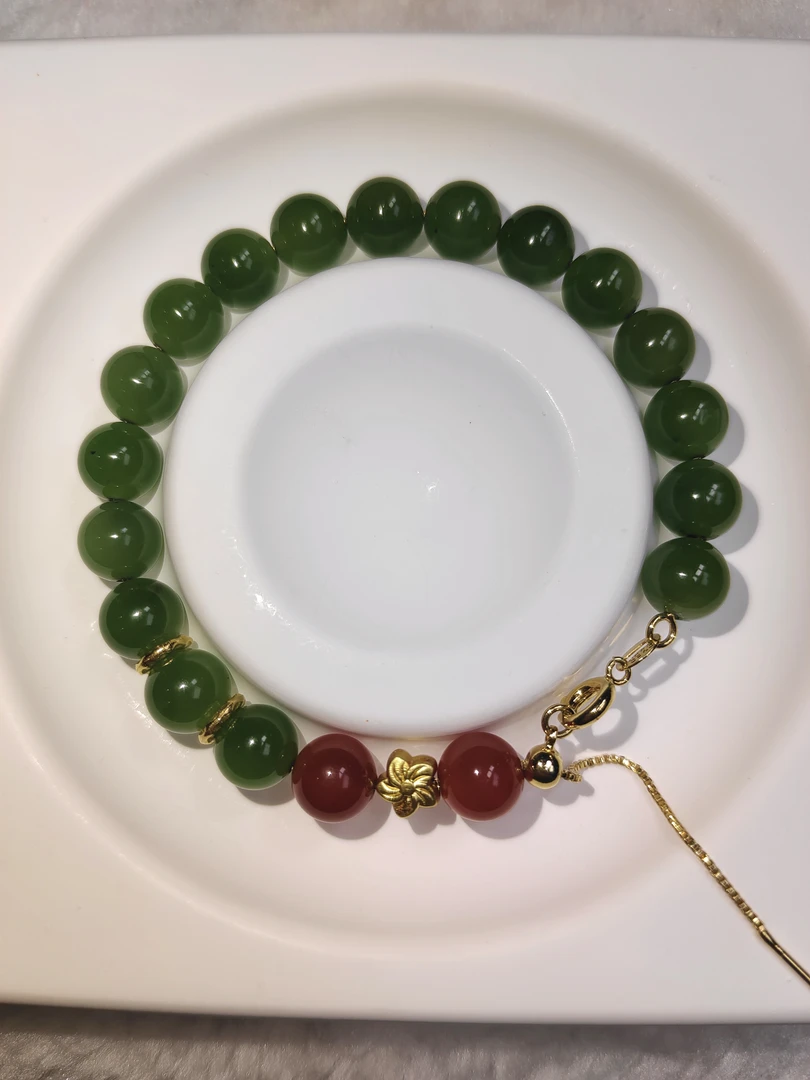 天然玉石和田碧玉手串