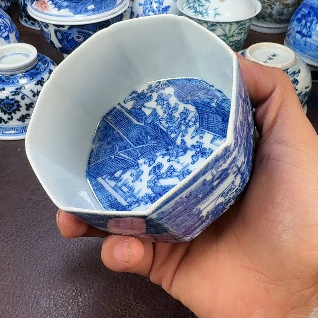 瓷片青**里现代景德镇陶瓷手绘茶具