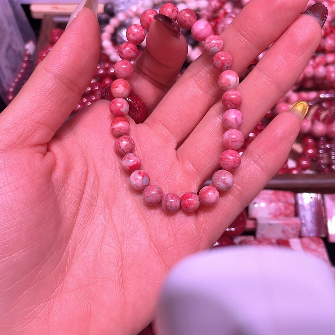 天然辰砂原石手串