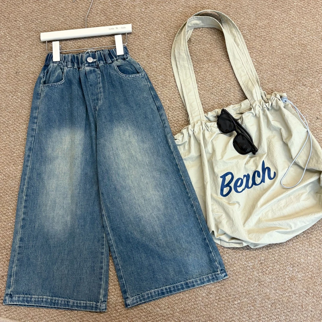 牛仔裤水洗女童长裤潮流中腰中裤女B类牛仔裤256632-199