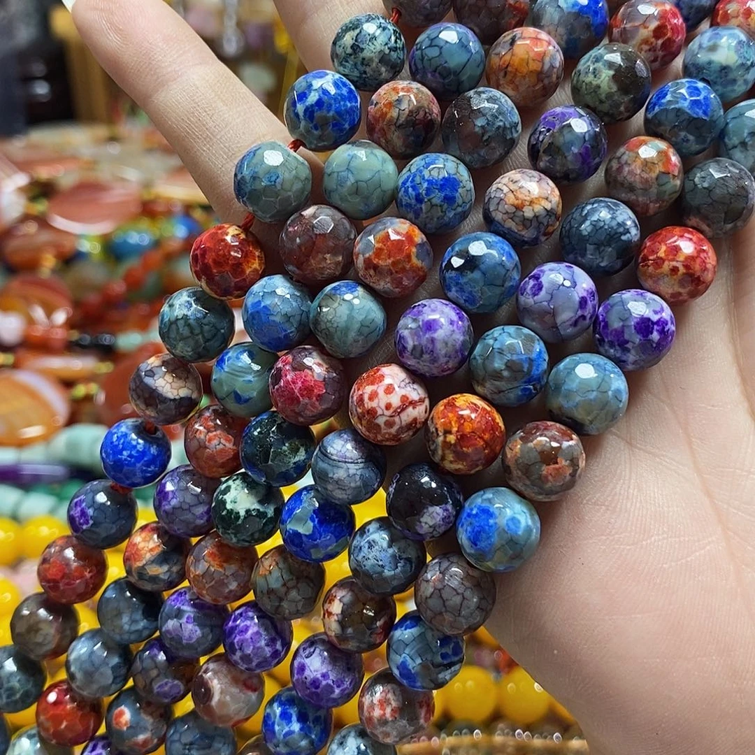 玛瑙/玉髓未镶嵌珠宝半成品火焰玛瑙切面一条卡10mm