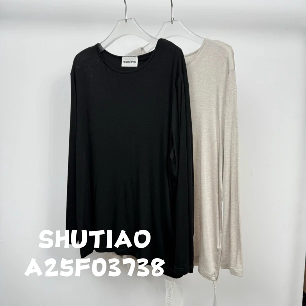 【SHUTIAO】2025夏季：新款小众设计款T恤A25F03738