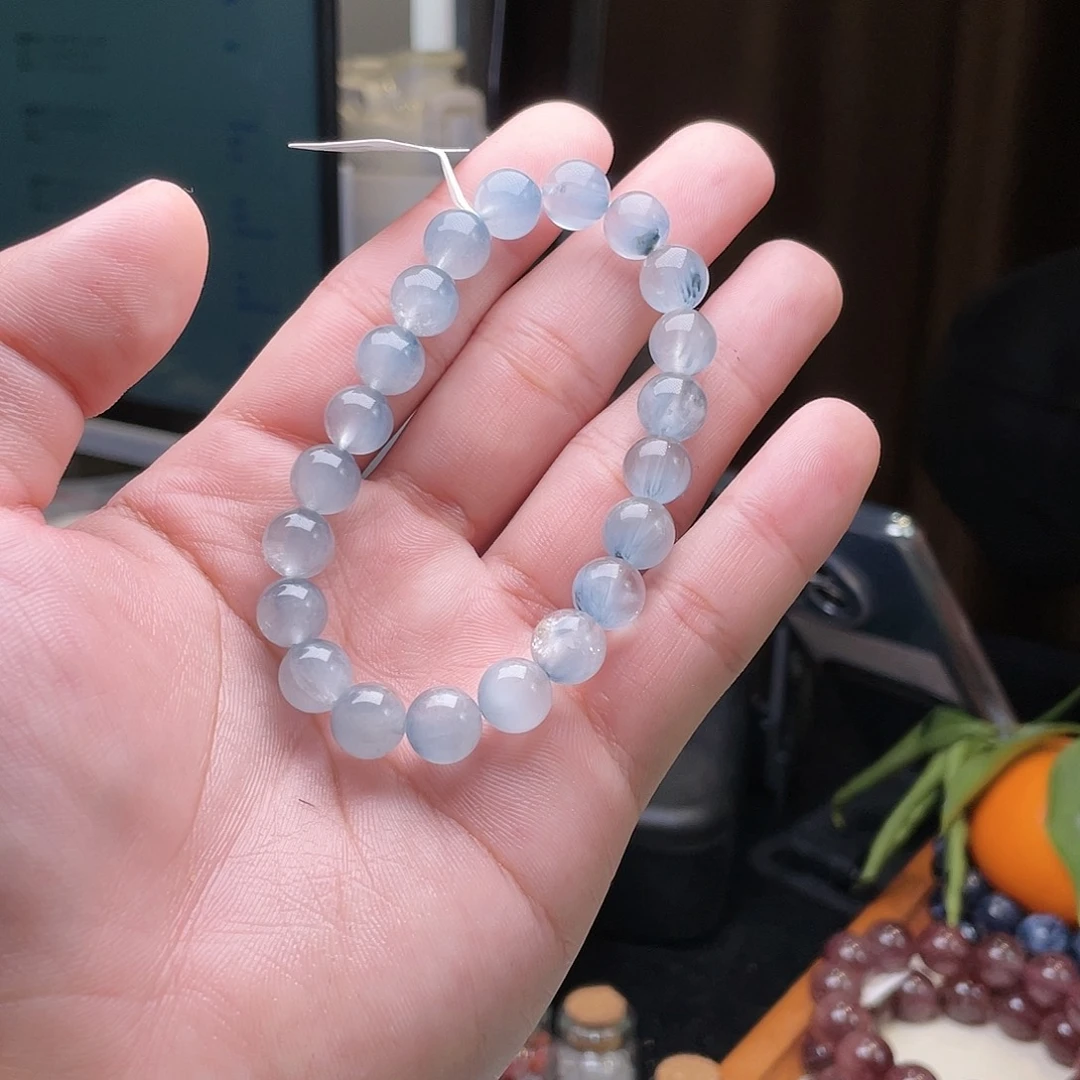 水晶手链未镶嵌蓝兔毛D9.2mm