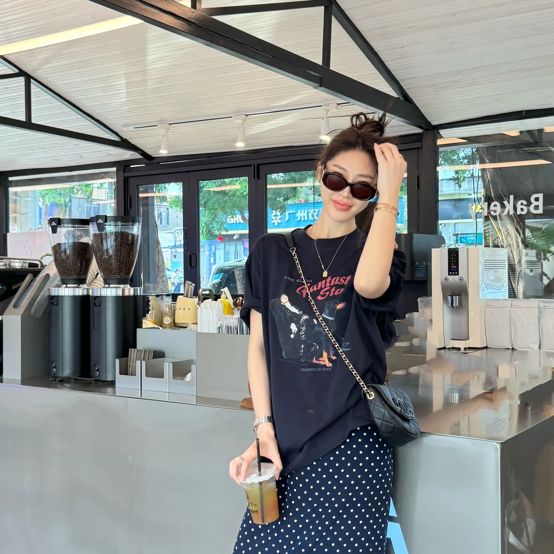 王嬛嬛MsLime‘Kyrie’25年新款时尚休闲气质百搭T恤 HC2B1209