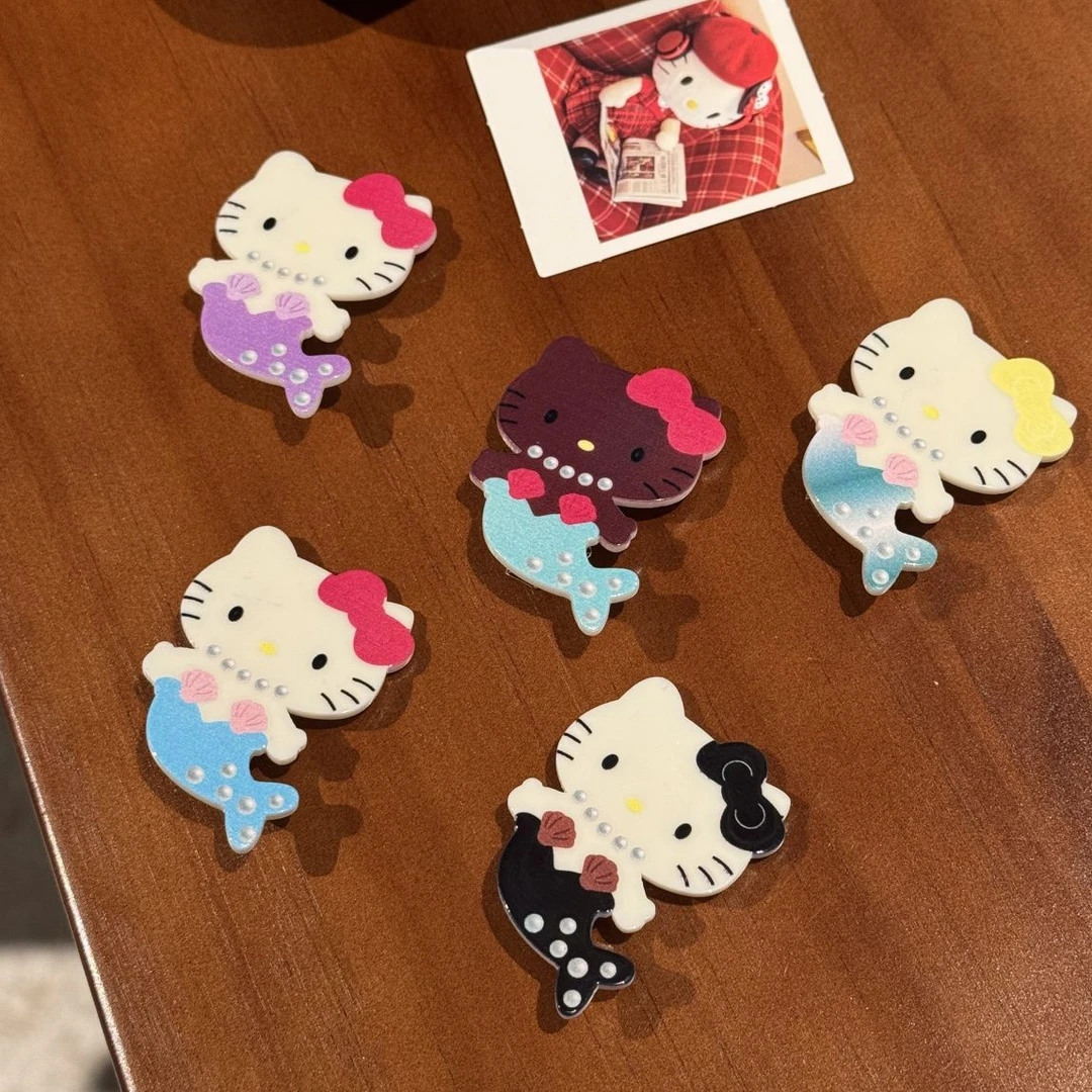 可爱KT猫发夹卡通三丽鸥美人鱼侧边刘海夹少女百搭ins风碎发发卡