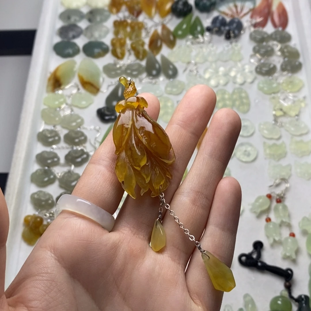 蛇纹石玉合金耳饰/颈饰