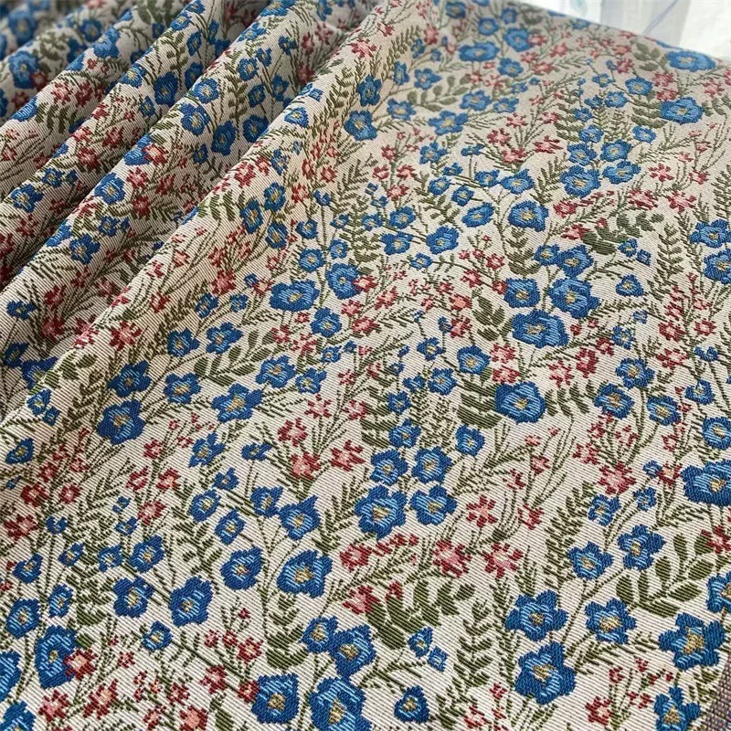 23 新款美式田园高精密提花面料DIY桌布桌旗服装女装连衣裙3米价