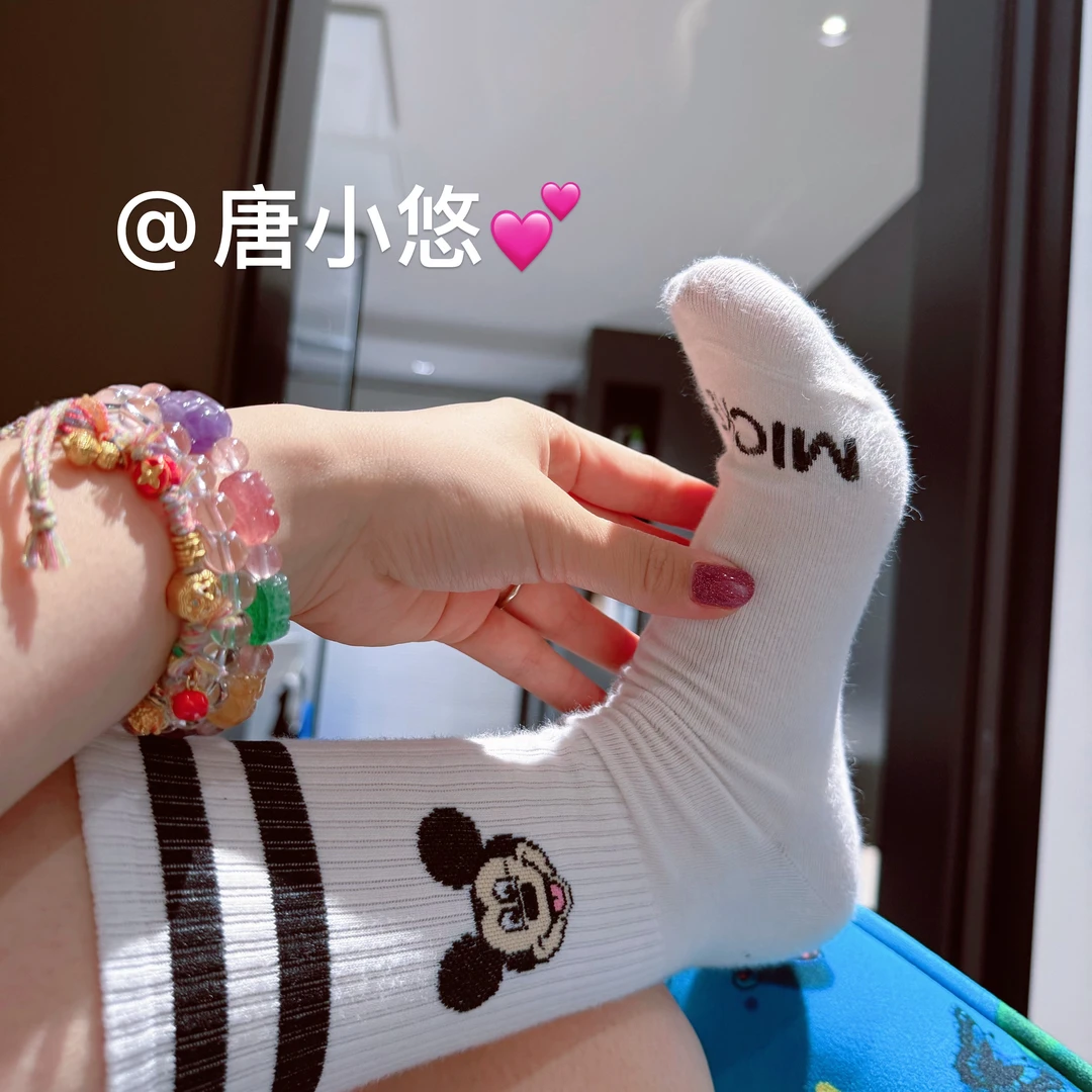 唐小悠 童装定制款 上新白色米奇袜