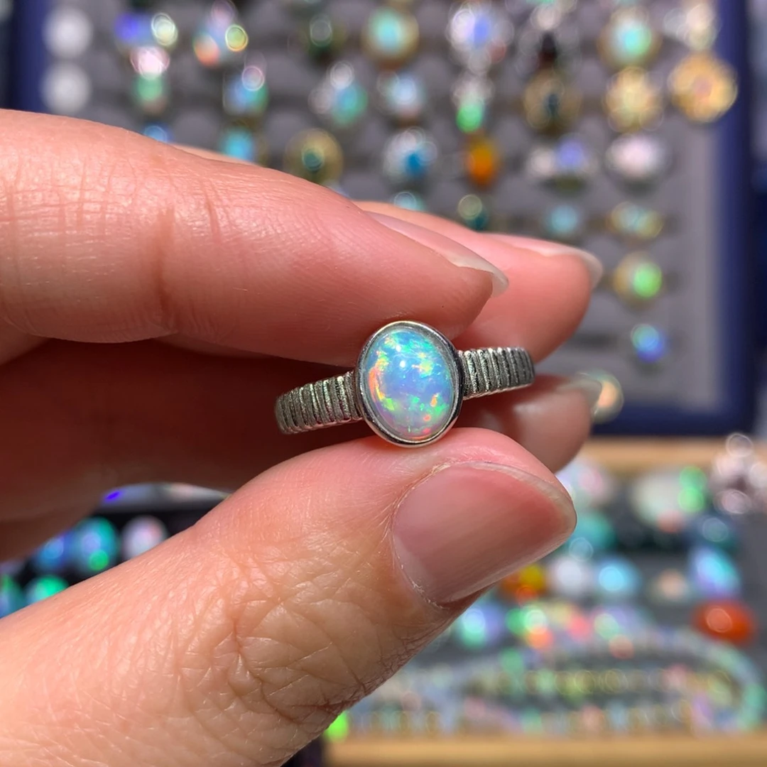 银S925镶嵌欧泊戒指款式