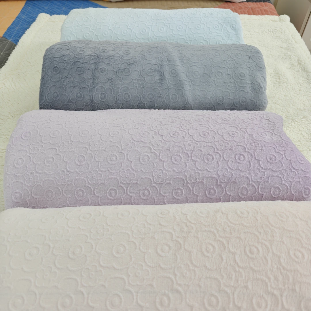 B1103 牛奶绒雕花双人被套 花朵-粉200*230秋冬加厚保暖锁温柔软