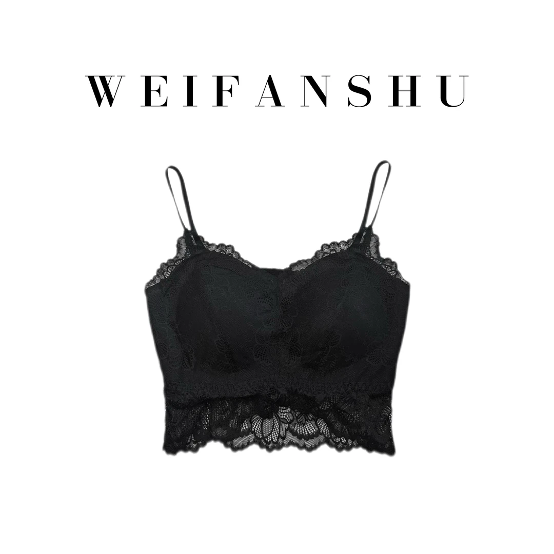 WEIFANSHU/魏凡舒【漫画线条】春夏新款性感蕾丝花边内搭百搭吊带