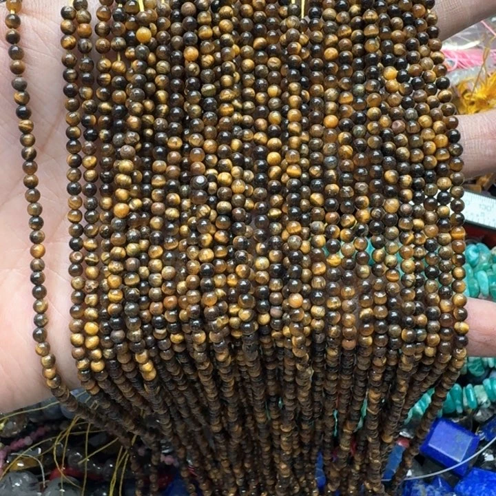 合金玛瑙/玉髓珠宝半成品一条3mm黄虎