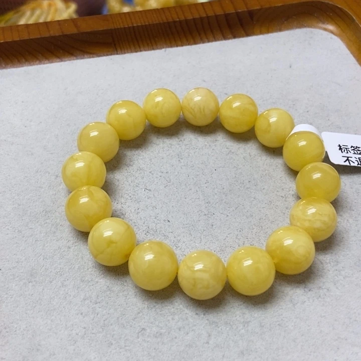 蜜蜡未镶嵌裸石手串