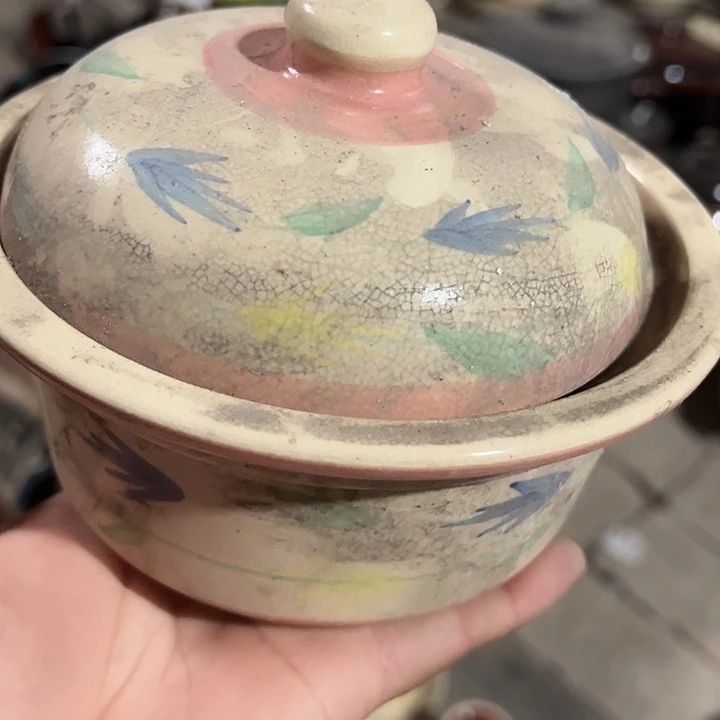 瓷粗瓷手绘砂锅两支