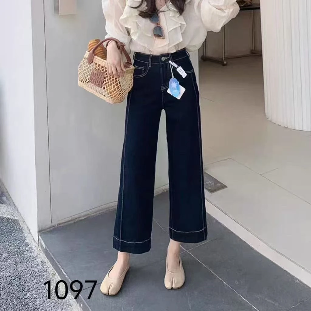 【小白姐姐】1097夏季款丹宁蓝明线设计牛仔九分裤百搭款