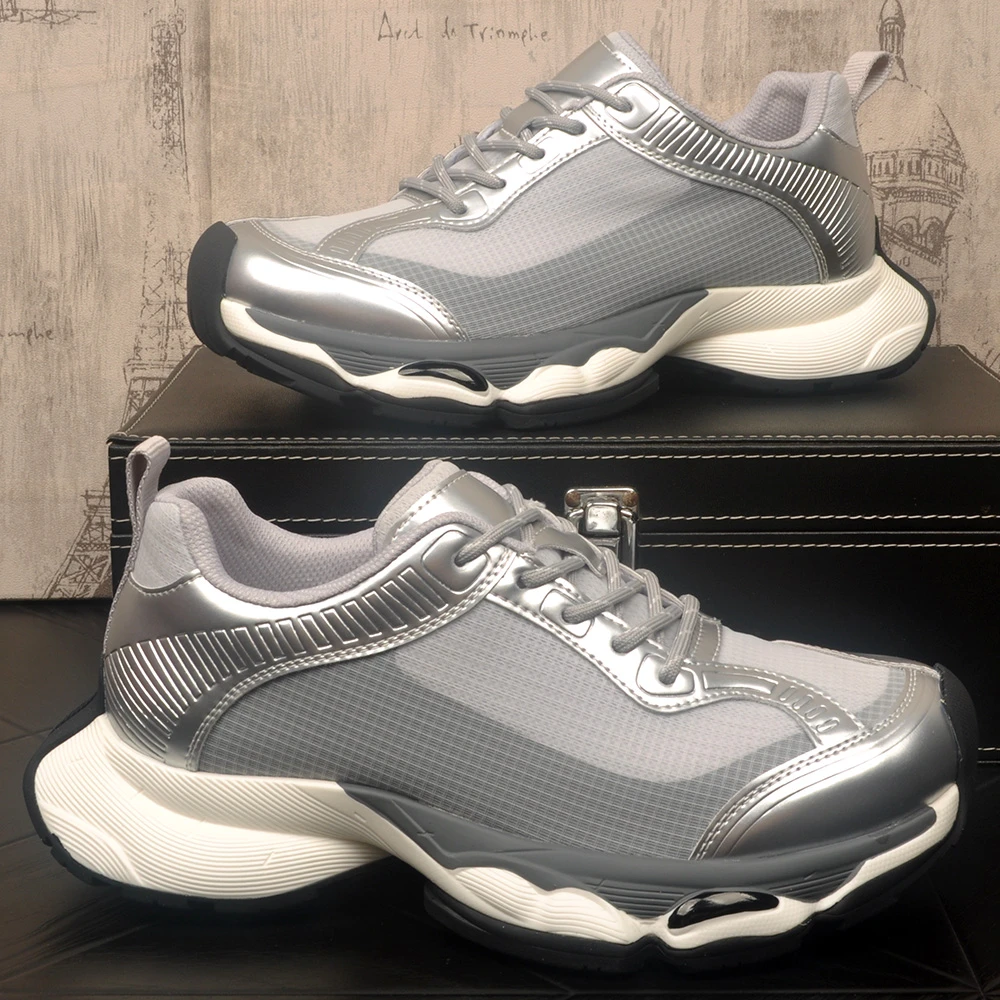 2025秋季新款时尚网面透气夏季老爹鞋男士户外防滑舒适休闲运动鞋