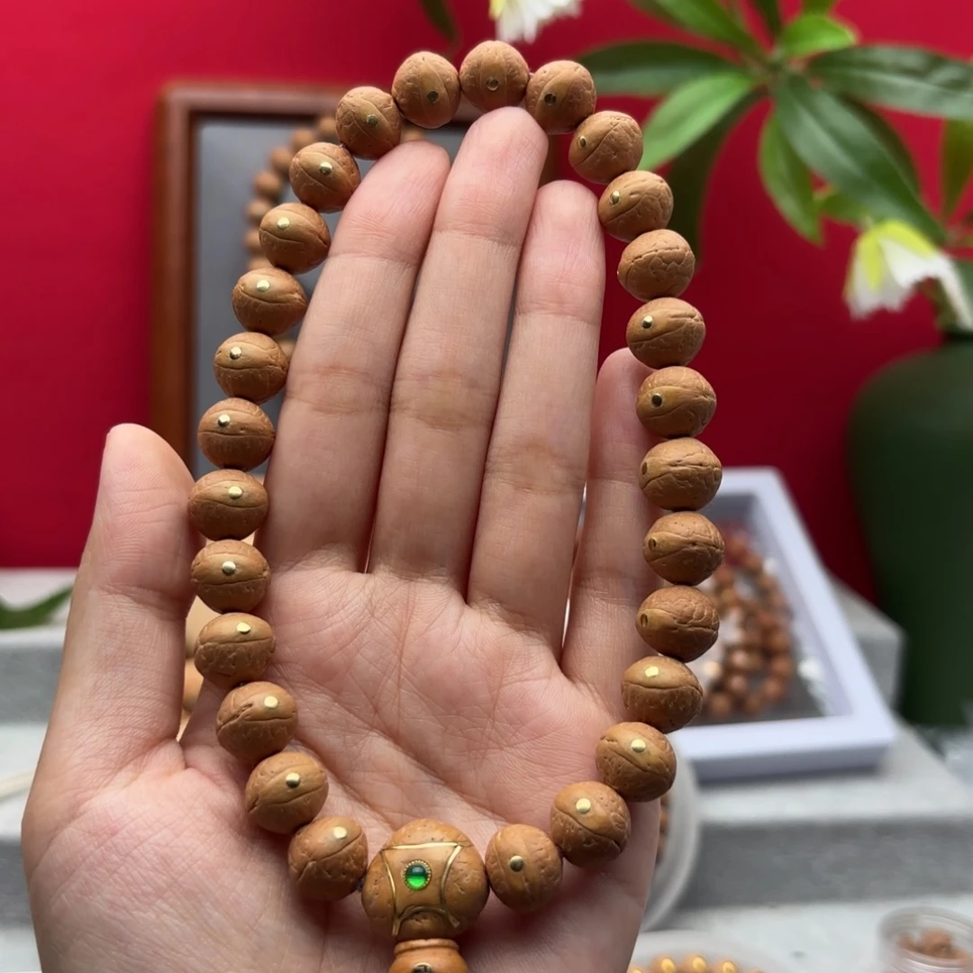 凤眼菩提手串6*012+铜钉镶嵌手持