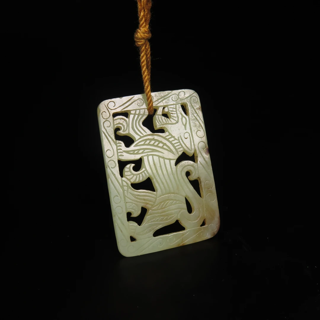 民国镂雕天禄挂件/MZ050617/和田玉/民族文物