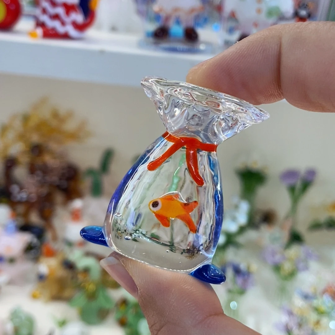 手工艺品琉璃福袋鱼