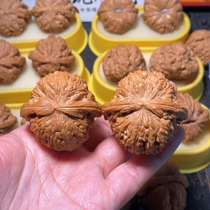 文玩核桃把件白狮子精对 45 45