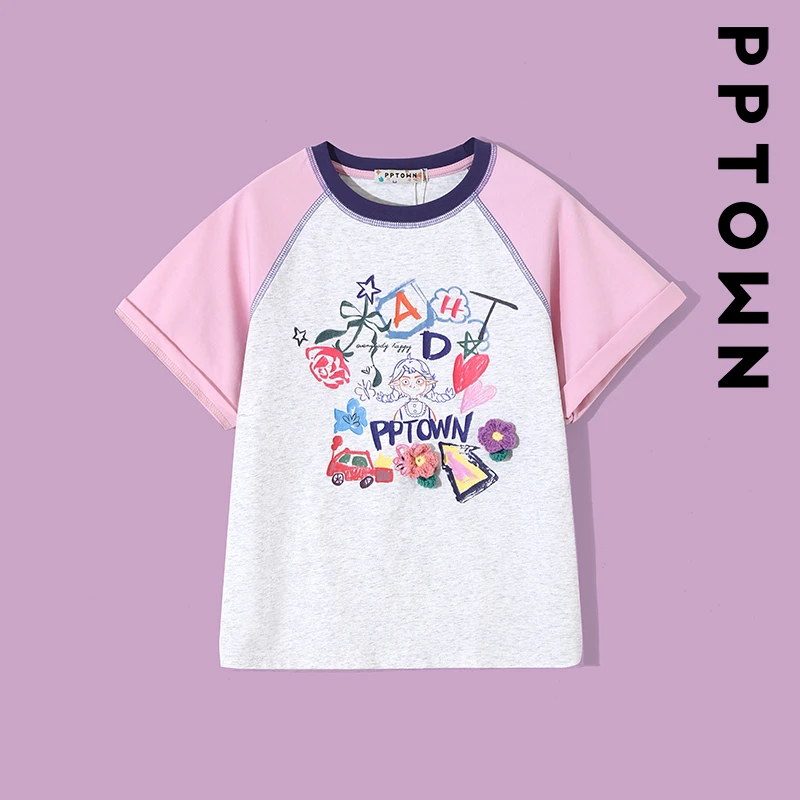 女童可爱短袖2025新款春夏季时尚休闲宽松T恤巴巴小镇12973