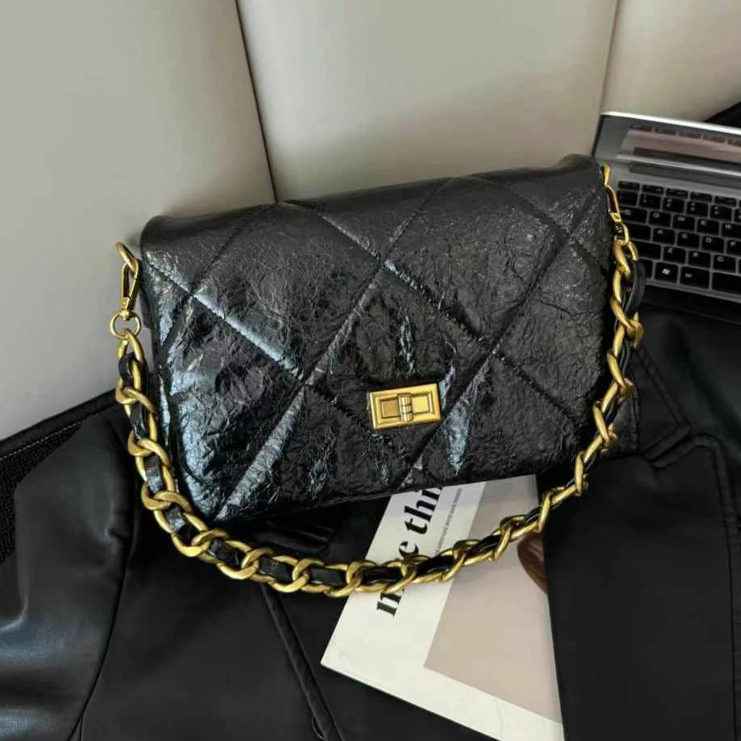 539801小香风链条包腋下包女包2024新款高级感百搭通勤单肩斜挎包