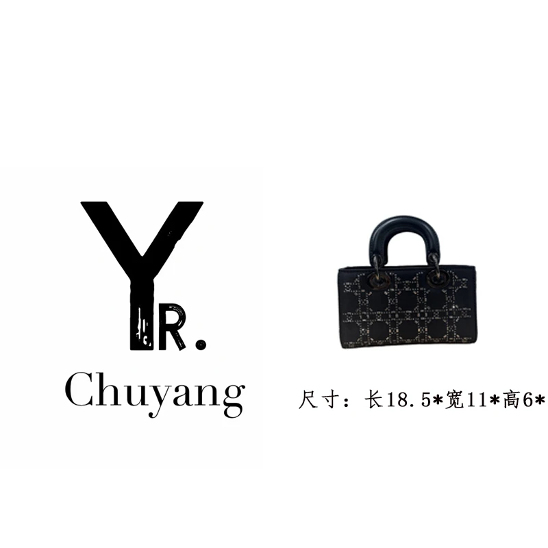 【初阳甄选】ZT-D7235-水钻黑民族风方形斜挎漆皮波士顿老钱风女包