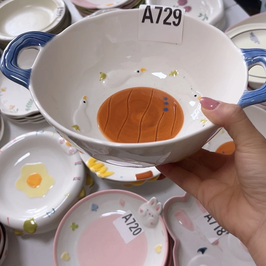 瓷片瑕疵特价陶瓷汤碗