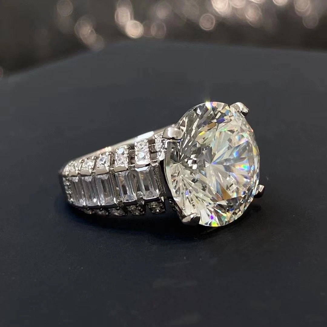 锆石戒指法式轻奢欧美风夸张冰糖银色镶嵌时尚高级感奢