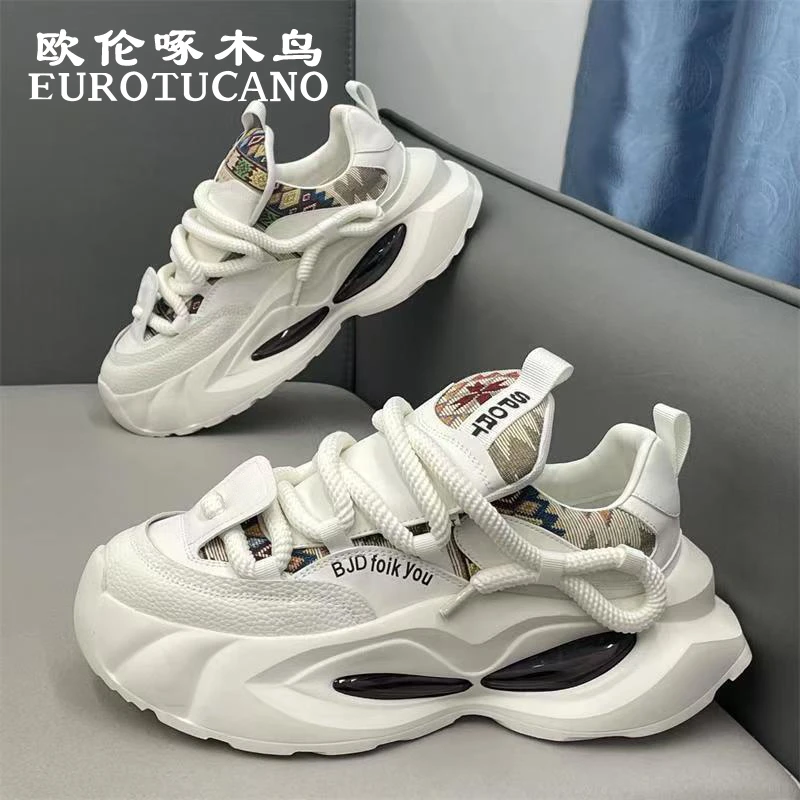 欧伦啄木鸟EUROTUCANO男鞋新款时尚休闲阿甘鞋男士透气运动老爹鞋