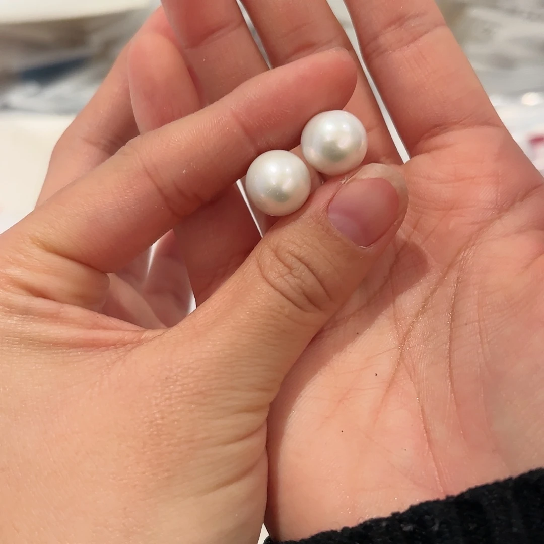 淡水珍珠耳饰银S925镶嵌